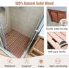 Cedar Wood Shower Mat, Non-Slip Slatted Bath Mat, 60 x 100 cm view 3