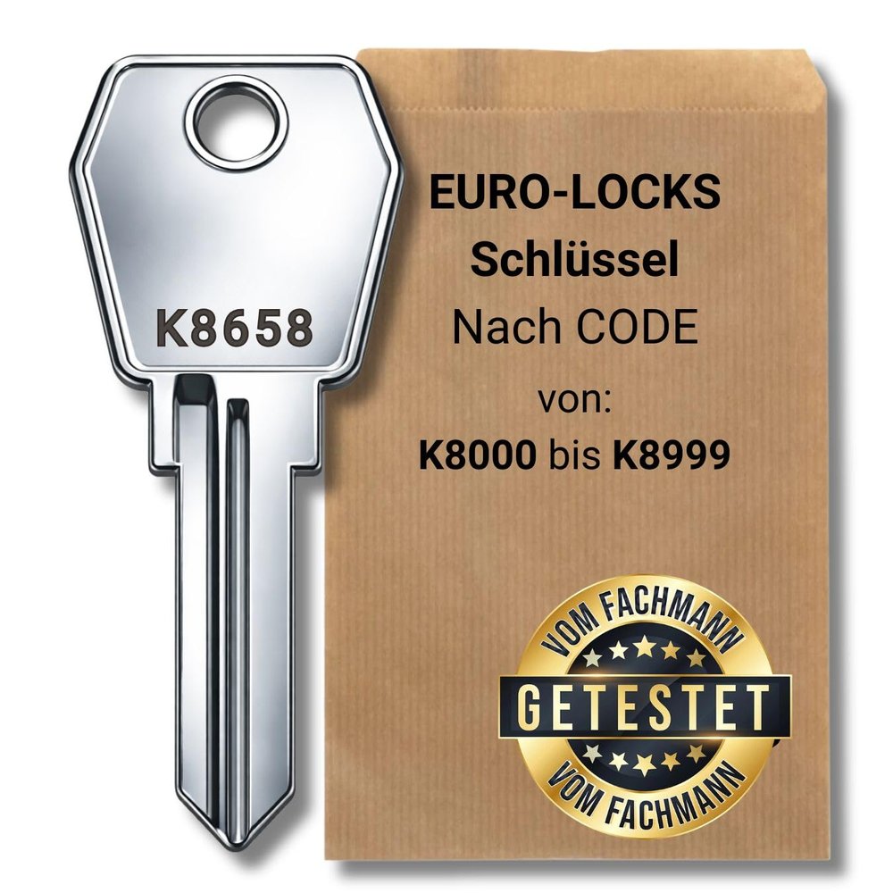 bayesen Replacement Key for Euro-Locks K8000–K8999, Key K8118