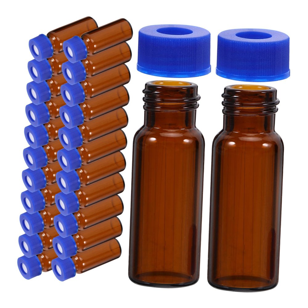 2 mL Amber Glass Sample Vials, 100-Pack, with Tight Closures