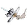 1-Set Garage Door Lock, Silver, with Lockable T-Handle view 1