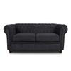 Easy4You Capri 19 Black Chesterfield 3-Seater Sofa with Dark Walnut Wood Legs view 1