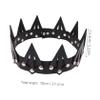 Black Leather Pointed Gothic Party Crown Headband view 2