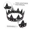 Black Leather Pointed Gothic Party Crown Headband view 3