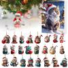 2024 2D Acrylic Cat Christmas Tree Ornament Advent Calendar view 1