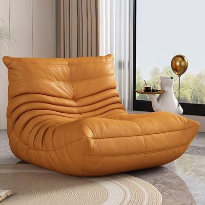 Wrobelax Oversized Memory-Effect Bean Bag Chair, Extra Soft, Orange