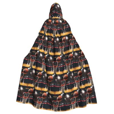 Yiyilong Basketball Print Halloween Christmas Cosplay Hooded Cape for Adults