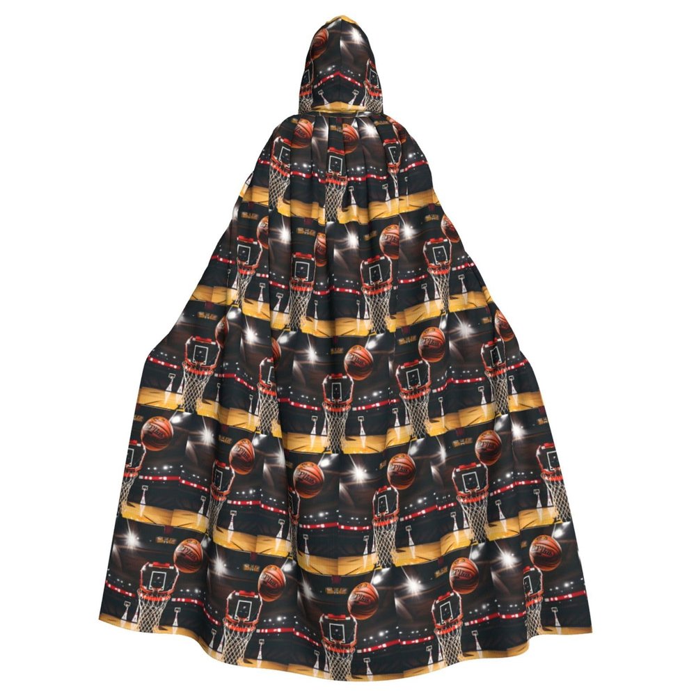 Yiyilong Basketball Print Halloween Christmas Cosplay Hooded Cape for Adults