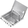Stainless Steel Single-Bowl Kitchen Sink with Lid and Pull-Out Faucet, 55 x 38 x 21 cm view 1