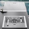 Stainless Steel Single-Bowl Kitchen Sink with Lid and Pull-Out Faucet, 55 x 38 x 21 cm view 2