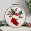 Christmas Embroidery Set for Adult Beginners with Hoop, Threads and Tools - Stocking view 4