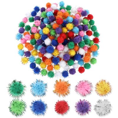 Tyqour 200-Pack Assorted Mini Pom Poms, 15 mm Felt Balls for Crafts and DIY Decorations