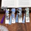 Sgbvzbd 4 Metal Bookmarks with Tassels, Retro Painting Pattern, for Women view 2