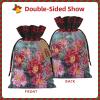 Spring Flower Print Christmas Drawstring Gift Bags view 3