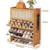Rattan Shoe Cabinet with Flip-Down Doors view 2