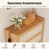 Rattan Shoe Cabinet with Flip-Down Doors view 3
