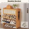 Rattan Shoe Cabinet with Flip-Down Doors view 4