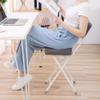 Kitchen Stool, Foldable Bar Stool with Backrest, Padded Leather Counter-Height Stool, Gray, Without Backrest view 4