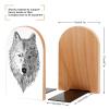 1 Pair of Gray Wolf Bookends for Shelves, Office and School view 2