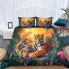 Tiger Jungle Nature Bedding Set 180 x 200 cm, Green, Soft Microfiber, Zipper, Allergy-Friendly view 4
