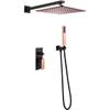 JDSHFEN Concealed Rain Shower System, Wall-Mounted Bathroom Shower Faucet Combo Set with Square 10-Inch Shower Head view 1