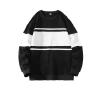 RUMAOZIA Men's Striped Crewneck Corduroy Sweatshirt, Fall/Winter Long-Sleeve Sports Shirt, Casual Loose Fit view 3