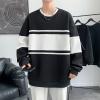 RUMAOZIA Men's Striped Crewneck Corduroy Sweatshirt, Fall/Winter Long-Sleeve Sports Shirt, Casual Loose Fit view 4
