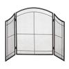 MYVVKIA Extra-Wide 3-Panel Fireplace Screen, Fireproof Safety Guard for Stoves, Fireplaces and Brick Ovens, Black, Folding Mesh Cover view 3