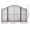 MYVVKIA Extra-Wide 3-Panel Fireplace Screen, Fireproof Safety Guard for Stoves, Fireplaces and Brick Ovens, Black, Folding Mesh Cover view 4