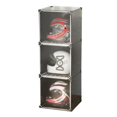 Acrylic Display Case for Motorcycle Helmets, Black, 36.5 x 36.5 x 108 cm