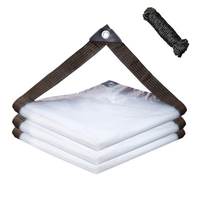 Transparent Tarp with Grommets, Durable, Waterproof, 200 x 300 cm