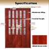 Folding Accordion Door for Closets and Openings, Frosted Acrylic with Metal Handle, 42 x 80/30 x 80/32 x 80/48 x 80 (75 x 80 in/190.5 x 203.2 cm) view 3