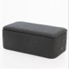 SIX Rectangular Upholstered Storage Ottoman, Anthracite Bouclé view 1