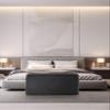 SIX Rectangular Upholstered Storage Ottoman, Anthracite Bouclé view 2