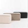 SIX Rectangular Upholstered Storage Ottoman, Anthracite Bouclé view 4