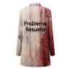 Women's Halloween "I'm FIINE IS NOT MY BLOOD" Bloody-Wound Print Crew-Neck Long-Sleeve Hoodie view 2