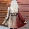 Women's Halloween "I'm FIINE IS NOT MY BLOOD" Bloody-Wound Print Crew-Neck Long-Sleeve Hoodie view 3
