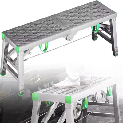 YXCMD Height-Adjustable Folding Steel Scaffold Ladder, Portable Work Platform, 120 cm/3.9 ft