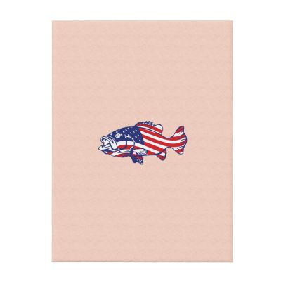 American Flag Patriotic Fishing Printed Plush Blanket