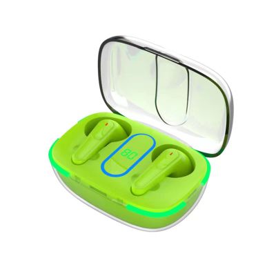 SENECESLI Wireless Bluetooth Earbuds with 300 mAh Charging Case, LED Digital Display, Bass Stereo, Sport Earbuds (Green)