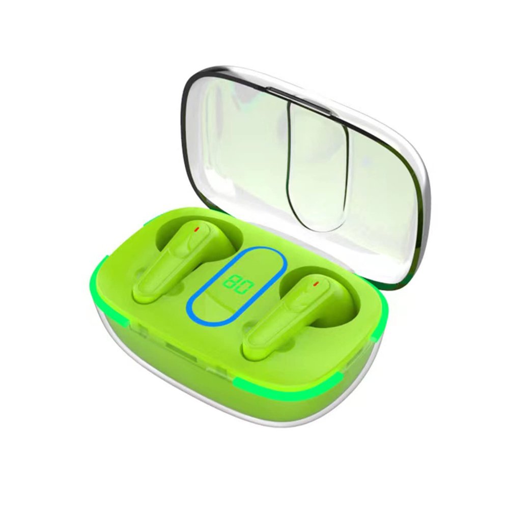 SENECESLI Wireless Bluetooth Earbuds with 300 mAh Charging Case, LED Digital Display, Bass Stereo, Sport Earbuds (Green)