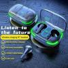 SENECESLI Wireless Bluetooth Earbuds with 300 mAh Charging Case, LED Digital Display, Bass Stereo, Sport Earbuds (Green) view 4