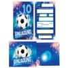 6 Football Invitations for a Boy's 10th Birthday with Envelopes, Party Bags, Stickers and Mini Notepads view 2