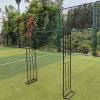 DPQYJPP Garden Arbor, Curved Metal Sturdy Iron Trellis, 120x240cm–300x240cm, for Outdoor Garden Gazebos, Climbing Plants and Wedding Ceremonies, Brown–120x240cm view 1