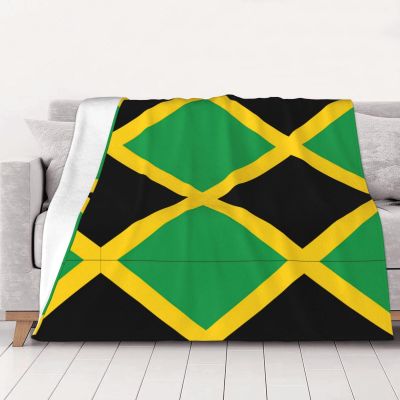 JIUTY Weighted Jamaican Flag Blanket, 30 x 40 in, Soft Flannel, Reversible, Extra Warm