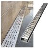 U-Shaped Rain Drain Grate, 1 m Channel with Metal Cover, 8 cm Holes, 100 × 5 × 5 cm view 1