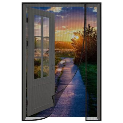 Magnetic Insect Screen for Balcony Door, 85 x 270 cm, Black