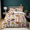 MLUNKQAIL Halloween Duvet Cover Set, 200 x 220 cm, 3-Piece Pumpkin-Turkey-Fruit Design view 1
