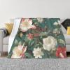 RLDOBOFE Reversible Flannel Fleece Throw Blanket, 127 x 101.6 cm, Colorful Floral Pattern view 1