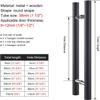 GZSLKSCD Glass Door Handle for Office Entrance, Modern Wooden Barn Door Handle view 2