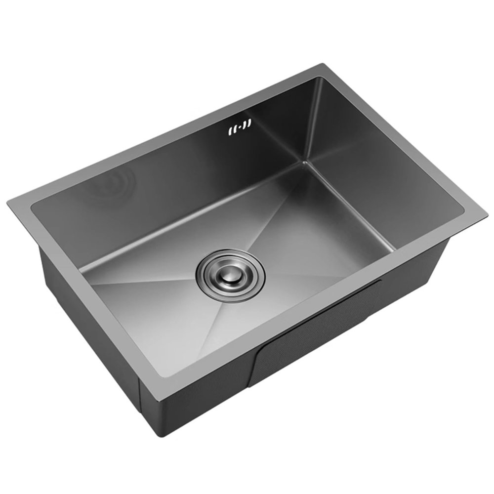 GXXINGIN Kitchen Sink, Undermount Single-Bowl 304 Stainless Steel Outdoor Sink, Bar Prep Workstation Sink, Gray, 38 x 30 cm